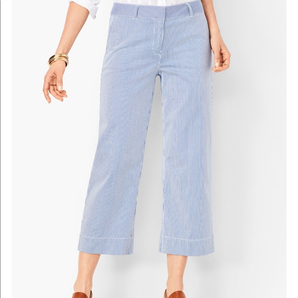 NWT Talbots Wide Crop pinstripe pants